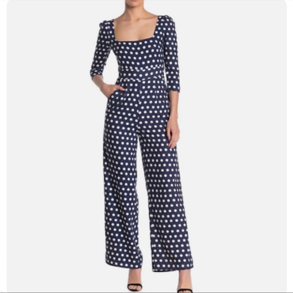 NWT alexia admor‎ square neck polka dot jumpsuit 8
